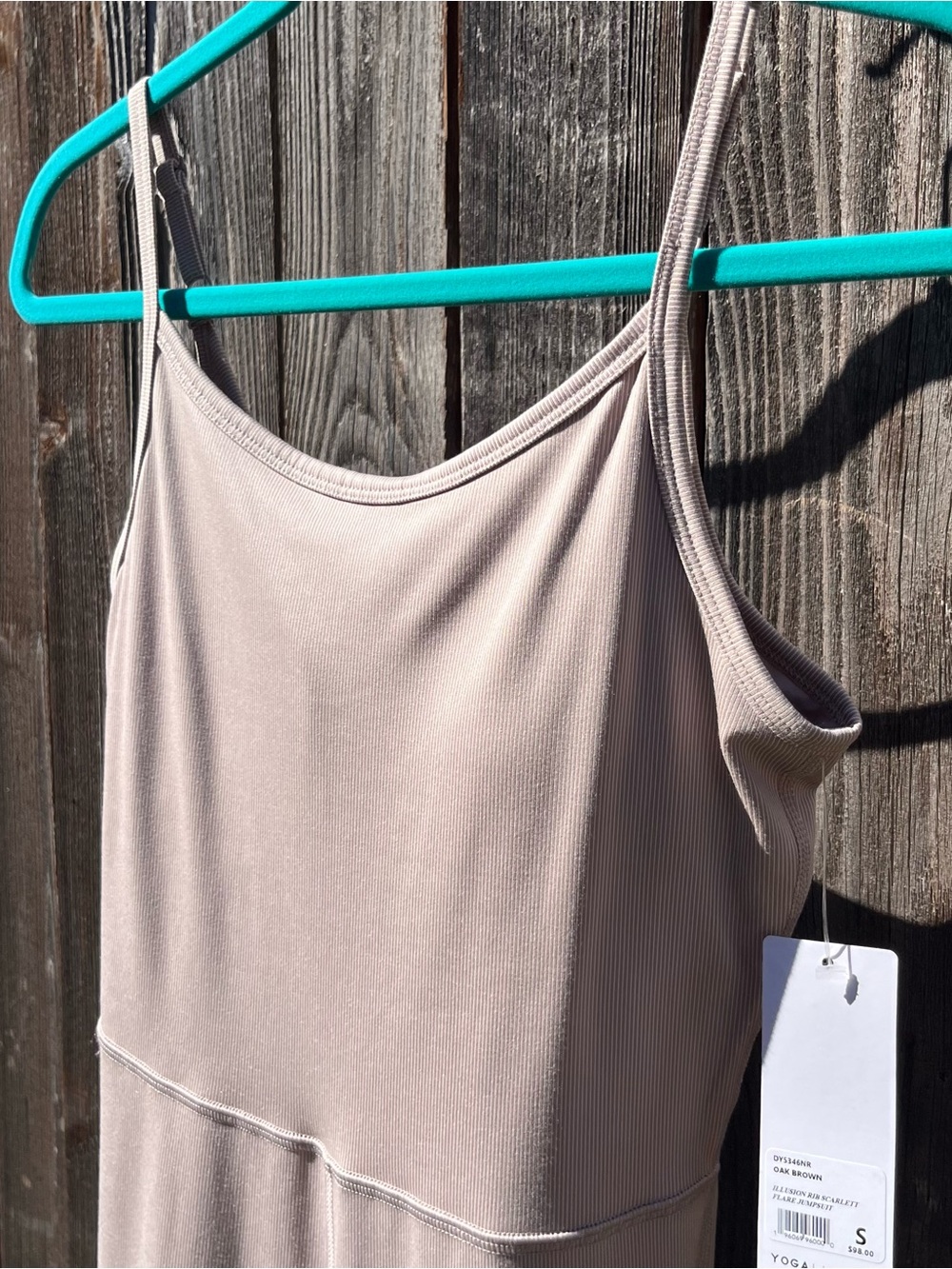 Yogalicious Lux oak brown illusion rib Scarlett flare jumpsuit Jumpsuit small - Picture 14 of 17